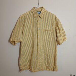 Men's Izod yellow short sleeve button up shirt